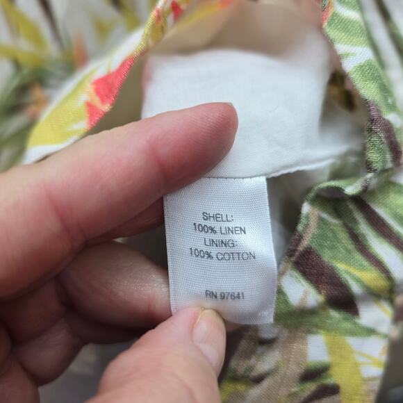 J. Jill Love Linen Tropical Palm Sheath Dress Beach Multicolor SZ XL Fully Lined - Picture 6 of 7